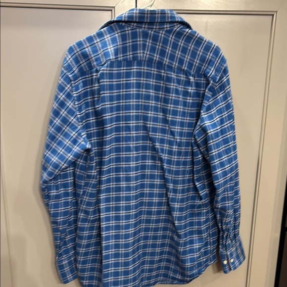 Seaward & Stearn blue plaid long sleeve sz Lg - Picture 3 of 3